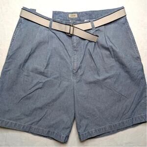 IZOD Vintage Mens Denim Shorts - 38 Waist With‎ Belt Casual NWT